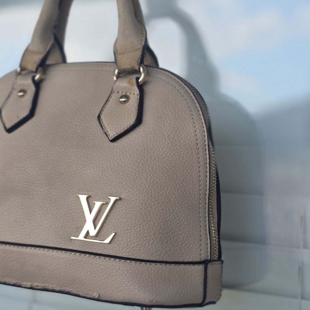 Louis Vuitton Women Taupe Satchel Beige Small Flaw 8x10 - Picture 2 of 16